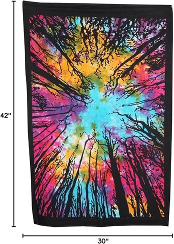 Tie Dye Locust Trees Tapestry Urban Tapestry Tree of Life Forest Tapestry, Wall Hanging Rainbow Tye dye Locust Tree Tapestry Colorful Tapestry Poster in Saudi Arabia
