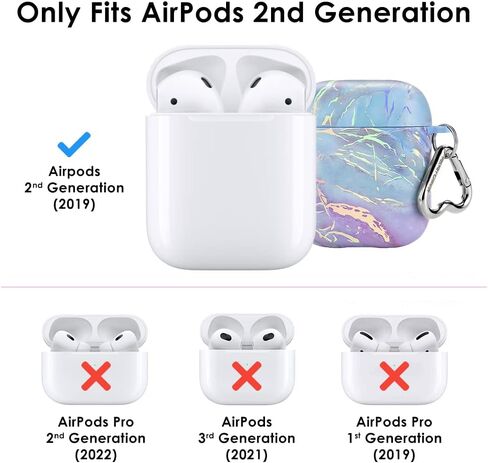 مخمل كافيار متوافق مع حافظة AirPods الجيل الثاني والأول - غطاء صلب واقٍ لطيف للنساء - مربعات عارية in Saudi Arabia