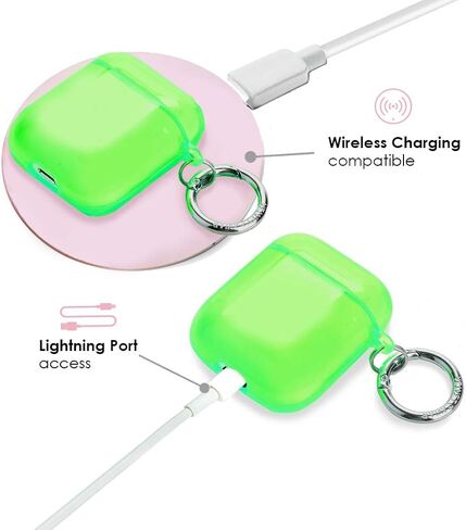 مخمل كافيار متوافق مع حافظة AirPods الجيل الثاني والأول - غطاء صلب واقٍ لطيف للنساء - مربعات عارية in Saudi Arabia