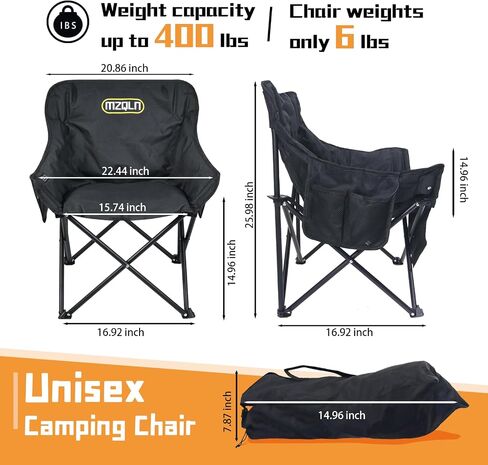 Compact Small Heated Camping Chair with 10,000 mAh Battery Pack, 3 Heated Portable Heated Chairs with Cup Holder, Storage Bag, Ideal for Outdoor Sports, Camping, Patio, Holds up to 400 Lbs in Saudi Arabia