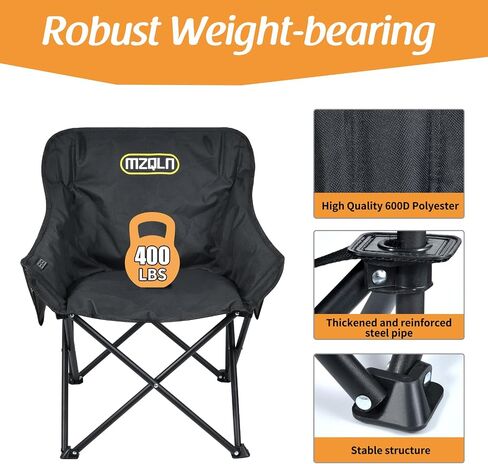 Compact Small Heated Camping Chair with 10,000 mAh Battery Pack, 3 Heated Portable Heated Chairs with Cup Holder, Storage Bag, Ideal for Outdoor Sports, Camping, Patio, Holds up to 400 Lbs in Saudi Arabia
