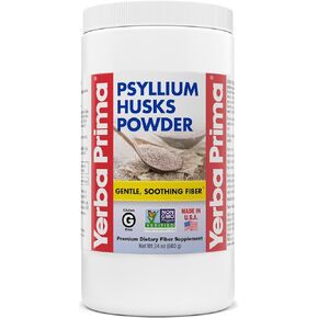 Yerba Prima Psyllium Husks Powder - 24 oz (Pack of 2) - Unflavored - Fine Ground - Natural Fiber Supplement with Soluble & Insoluble Fiber