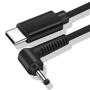 USB C to 4.0mm Tip Adapter Charge Cord for Lenovo IdeaPad Charger 65W 45W, Nylon Braided USB C to Right Angle Converter Charging Cable for Lenovo Power Supply for IdeaPad 330-14 330-15 330-17 510-15