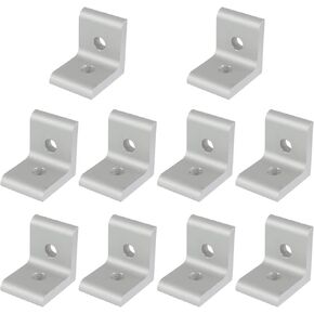 10 Packs 15 Series Aluminum 2 Hole Inside Corner Bracket, Aluminum Extrusion Brackets, L Bracket Connector for 80/20 Extruded Aluminum Extrusion