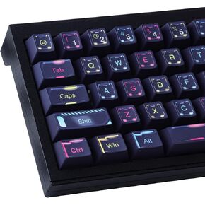 أغطية مفاتيح PBT 143 مفتاحًا، أغطية مفاتيح Cyberpunk، أغطية مفاتيح مخصصة بلون الكرز، أغطية مفاتيح مخصصة للتسامي مع شريط مسافة 6.25u 7u لمفاتيح Cherry Gateron MX، لوحة المفاتيح الميكانيكية تخطيطات الولايات المتحدة/ISO المملكة المتحدة in Kuwait