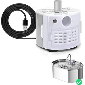 Replacement Pump for Cat Water Fountain, Compatible with 3.2L/108oz Pet Fountain for Cats and Dogs, Ultra Quiet, Super Waterproof, Long Lifespan