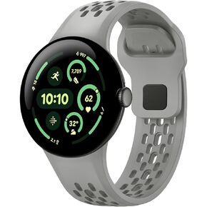 Sport Bands Compatible with Google Pixel Watch 3 45mm Band Breathable Waterproof Silicone Strap for Pixel Watch 3 (45mm) 2024 Women Men