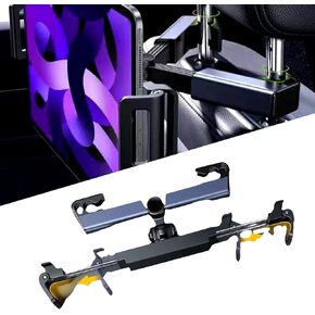 1 قطعة حامل هاتف وسادة خلفي للسيارة، حامل لوحة مسطحة تلسكوبي قابل للتعديل، حامل iPad للأطفال في المقعد الخلفي للسيارة، مناسب لجهاز iPad Pro Air Mini، Galaxy Tab (أسود) in Kuwait