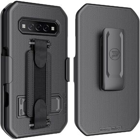 Case and Holster Combo Compatible with Kyocera DuraForce PRO 3 (E7200), Protective Case and Belt Clip Holster Combo with Handstrap and Kickstand (Black) in Saudi Arabia