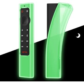 Fintie Case for NVIDIA Shield TV Pro/4K HDR Remote Controller- CaseBot Light Weight (Anti Slip) Shockproof Silicone Cover, Green Glow
