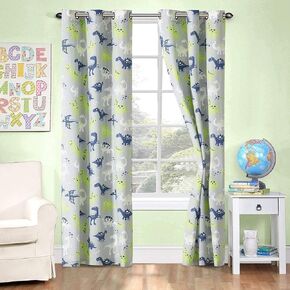 Kids Zone Home Linen 2 Panel Curtain Set with Grommet for Boys Girls Teens Bedroom Multicolor Set Hearts Pink Purple Turquoise White New