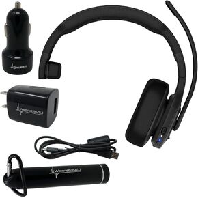 Wearable4U Garmin dezl Headset 100, Single-Ear Premium Trucking Headset, Active Noise Cancellation, Superior Battery Life and Memory Foam Ear Pads PowerPack Bundle