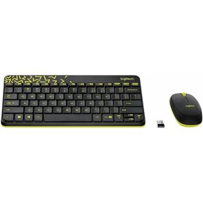 Set Keyboard and Mouse - MK240 Nano, USB, Wireless, Black and Yellow, Combo