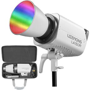 Godox LA150R RGB Video Light 165W LED Photography Light Lamp 1800K-10000K CRI95+ Bowens Mount Support App Control, NFC Connection