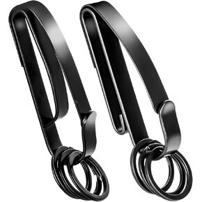 CREASOL 2-Pack Duty Belt Key Holder: Premium Quick-Release Key Clip with Key Rings, Stainless Steel, Stealth Design for Law Enforcement and Security Personnel (Fits up to 2.25-Inch Belts)
