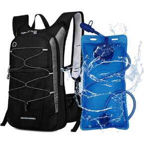 Hydration Bladder Backpack for Men & Women Sport Hydro Backpack with 2L Water Bladder Pack for Hiking Running Cycling Camping