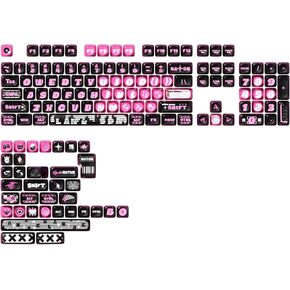 Akko Keycaps Set, Pink Phantom Keyboard Keycaps MOA Profile 139-Key PBT PC Custom Keycaps for Full Size, 96%, 75%, 65%, 60% Keyboard