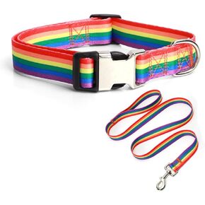 YSHOME&PET Dog Collar and Leash Set with Safety Locking Metal Buckle, Soft Quick Release Dog Collars Adjustable for Small Medium Large Dogs and Kitten Cats
