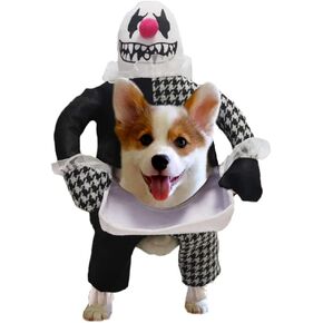 Pet Dog Halloween Costumes Funny Ghost Cosplay Novelty Party Clothes Devil Carry Puppy's Head