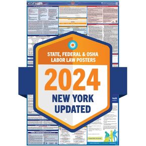 Newest Update for 2023 New York State & Federal Labor Law Poster- Includes June EEOC & April FLSA, FMLA, & EPPA Updates- OSHA Workplace Compliant & Required- UV Laminated & Water Proof -(English)