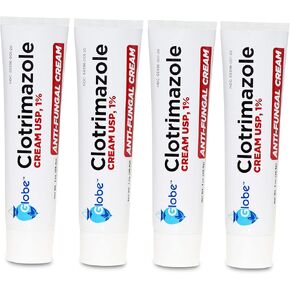 Globe (10 Pack) Clotrimazole Antifungal Cream 1% (1 oz) Relieves The itching, Burning, Cracking and Scaling associated with fungal infections (10- Pack)