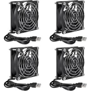 4Pcs 60mm USB Ball Brushless Cooling Fan DC 5V Cooling Fan 6015 60x60x15mm Mini USB Computer PC Case Fan USB Connector with Srews Metal Grill Cover for Small Appliances Series in Kuwait