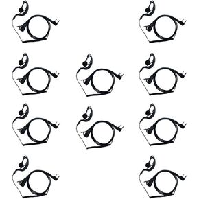 Headset for Kenwood Two Way Radio,2 pin G Shape Earpiece Headset with Mic Ptt Compatible with Baofeng UV-5R BF-888S UV-82 Kenwood Walkie Talkies,10 Pack