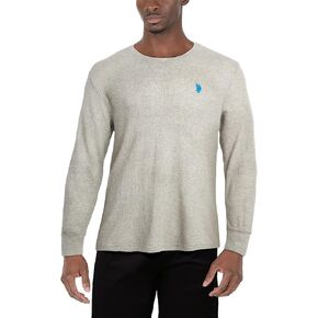 U.S. Polo Assn. Men's Thermal Shirt - Long Sleeve Waffle Knit Top, Size Small, Black