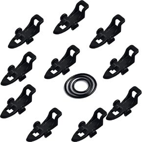 Fishing Hook Keeper Rod Hook Keeper with 3 Different Rubber Rings Fishing Rod Hook Holder 10pcs Black
