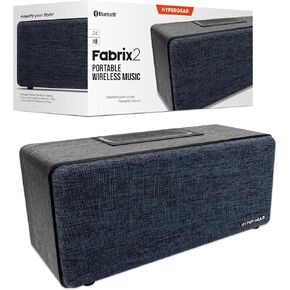 سماعات بلوتوث لاسلكية محمولة من HyperGear Fabrix2 - مكبر صوت بلوتوث يعمل ببطارية 5 ساعات مع نسيج ناعم، صوت عالي الدقة، مخرج 8 وات، ميكروفون مدمج، مناسب للسفر في الداخل والخارج - أسود