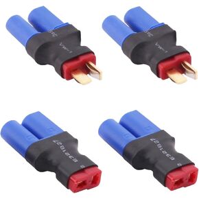 4pcs EC5 to T-Plug RC Connector Adapters - Male and Female Bullet Connectors for Easy Battery Switching