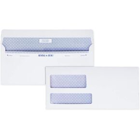 Quality Park #9 Security Envelopes, Double Window, Tamper Evident, Invoices/QuickBooks Statements, 3-7/8" x 8-7/8", 24 lb White, 500/Box (QUA67529)