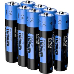 Rechargeable AA&AAA Lithium 1.5V Batteries-Full-Recharged 4x3500mWh AA & 4x1100mWh AAA,with Fast Charger,1600 Cycles,Constant Output[4AA+4AAA+1Charger]