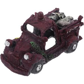 FOMIYES Aquarium Resin Car Ornament Imitation Car Wreck Fish Tank Hideouts Stone Accident Car Landscape Accessories for Betta Fish Tank Decorations