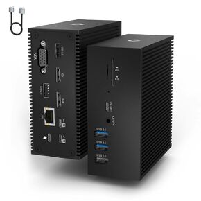 OOTDAY Docking Station Dual Monitor for MacBook Pro/Air, 16 in 2 Triple Display USB C Docking Station with 2 HDMI 4K, VGA, PD 100W, USB-C 3.0, 5USB A, Compatible for macOS Windows Thunderbolt 3 USB C