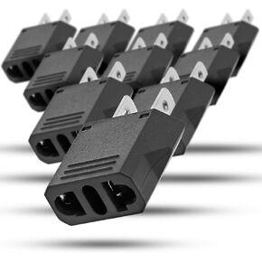 Fosmon European Adapter, EU to USA & Canada Travel Adapter Plug, 2 Prong Universal Power Converter - Black (5 Pack)