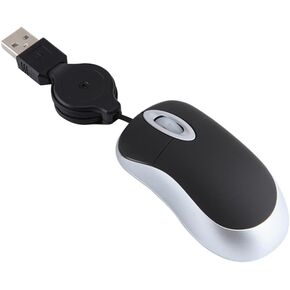 Mikikit Wired Mouse Optical Retractable USB Mouse Laptop Mouse Wire Mouse USB c Mouse Wired Working Mouse Gaming Mouse Laptop Mouse Computer Mouse Classic Travel Notebook