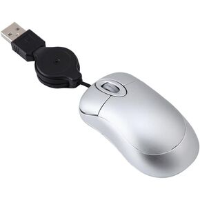 Mikikit Wired Mouse Optical Retractable USB Mouse Laptop Mouse Wire Mouse USB c Mouse Wired Working Mouse Gaming Mouse Laptop Mouse Computer Mouse Classic Travel Notebook