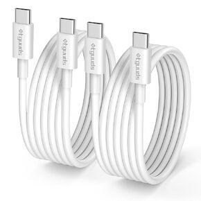 etguuds USB C to USB C Cable (6ft, 2Pack), 60W Type C to C Charger Cord Fast Charging for iPhone 16 15 Pro Max/Pro/Plus, for MacBook Pro Air/iPad Mini Pro Air, for Samsung Galaxy S24 S23