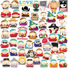 Officially Licensed South Park Cartman 50ct Vinyl Large Deluxe Stickers Variety Pack - Laptop, Water Bottle, Scrapbooking, Tablet, Indoor/Outdoor