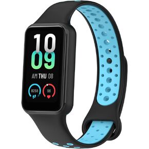 E ECSEM Compatible for Amazfit Band 7 Bands Two-Toned Silicone Breathable Replacement Sport Strap Wristband for Amazfit Band 7 Smart Watch Women Men