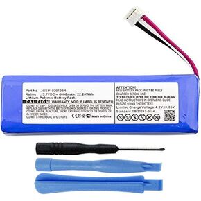 6000mAh GSP1029102R Battery Replacement Compatible with JBL Charge 3 (2015) and Select Charge 2+ Waterproof Bluetooth Speaker