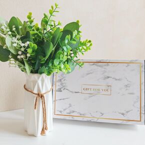 Artificial Eucalyptus Stems, 6PCS Mixed Faux Eucalyptus Greenery Stems Silver Dollar Leaves with Purple Flower Green Plants Wedding Bouquet Green Decor Flower Arrangement in Saudi Arabia