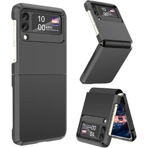 Designed for Galaxy Z Flip 4 Case with Hinge Protection,Samsung Flip 4 Heavy Duty Shockproof Full Body Protective Phone Case Cover for Z Flip 4 5G(2023)-Wine