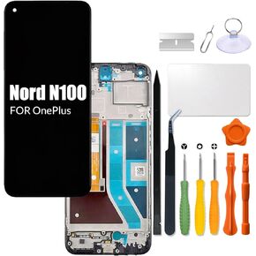 Replacement for OnePlus Nord N100 LCD Screen with Frame for One Plus N100 BE2013 BE2015 BE2011 BE2012 LCD Touch Screen Display Panel Digitizer Assembly with Repair kit(with Frame)