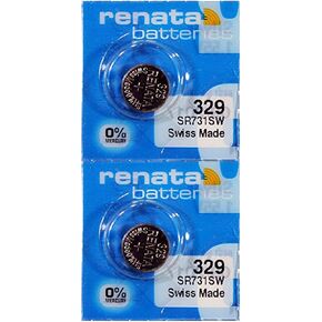 Renata 329 SR731SW Batteries - 1.55V Silver Oxide 329 Watch Battery (2 Count)