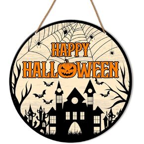 Witch Welcome Front Door Sign Witch Halloween Witchy Decor for Home Gothic House Door Porch Entryway Wooden Hanging Sign Decorations, Welcome My Pretties