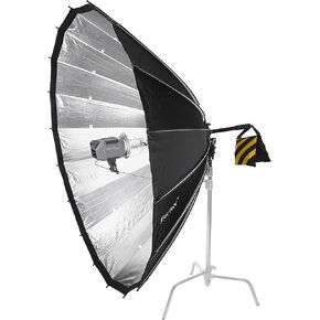 Fotodiox DLX Parabolic 72in Focusing Softbox w/Bowens Speedring - 72in (180cm) Focusable & Quick Collapsible Softbox/Silver Reflective Umbrella Interior w/Double Diffusion Panels & Grid