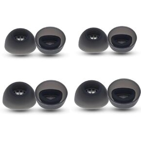 4 Pairs Silicone Ear Tips for Jabra Elite 10 Earbuds, 4 Size Soft Rubber Eartips Buds Wing Tips with Net Fit in Case Compatible with Jabra Elite 10-Black