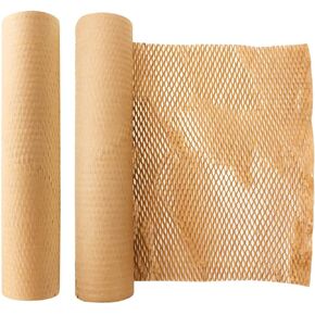 helpers lab Ready Roll Packaging Paper 12 Inch x 32.8 Feet Honeycomb Cushioning Wrap Perforated-Packing 1 Rolls Honeycomb Wrap Roll Packing Honeycomb for Packing & Moving void fill paper